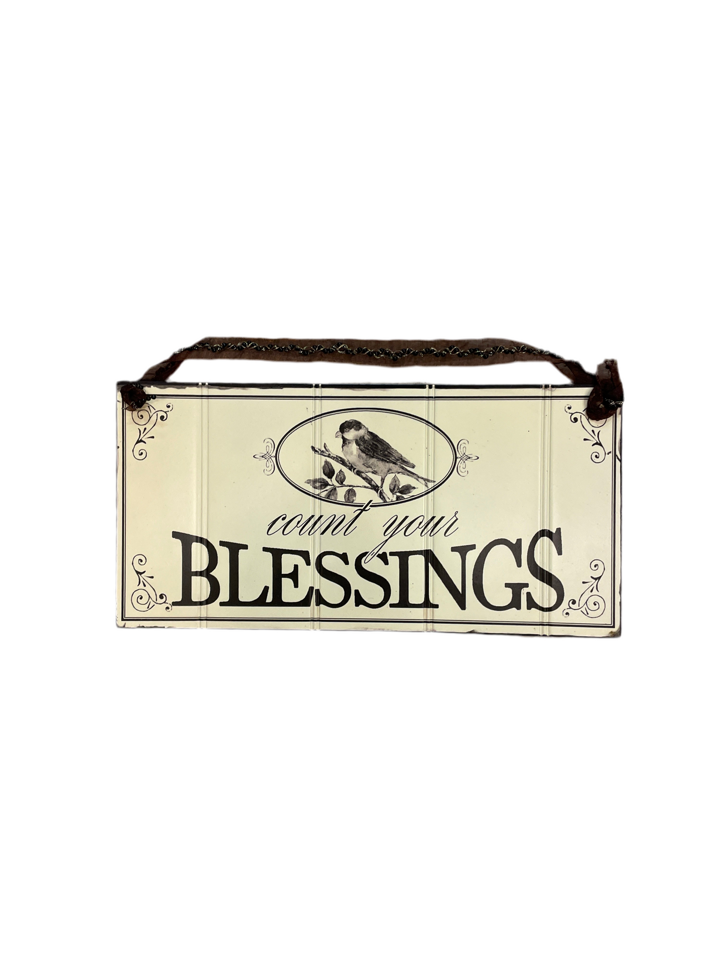 (4kr) (FØR 8kr) Metalskilt "BLESSINGS" 30,5x15