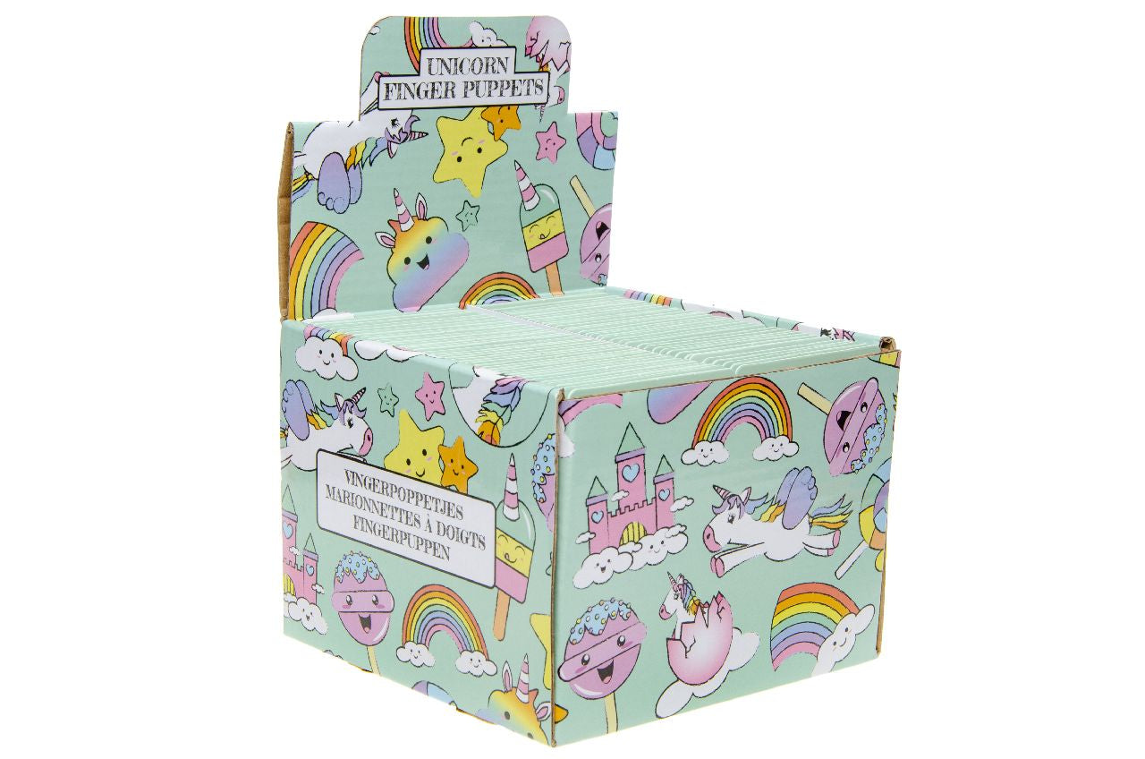 (2kr) Fingerpuppets i display UNICORN