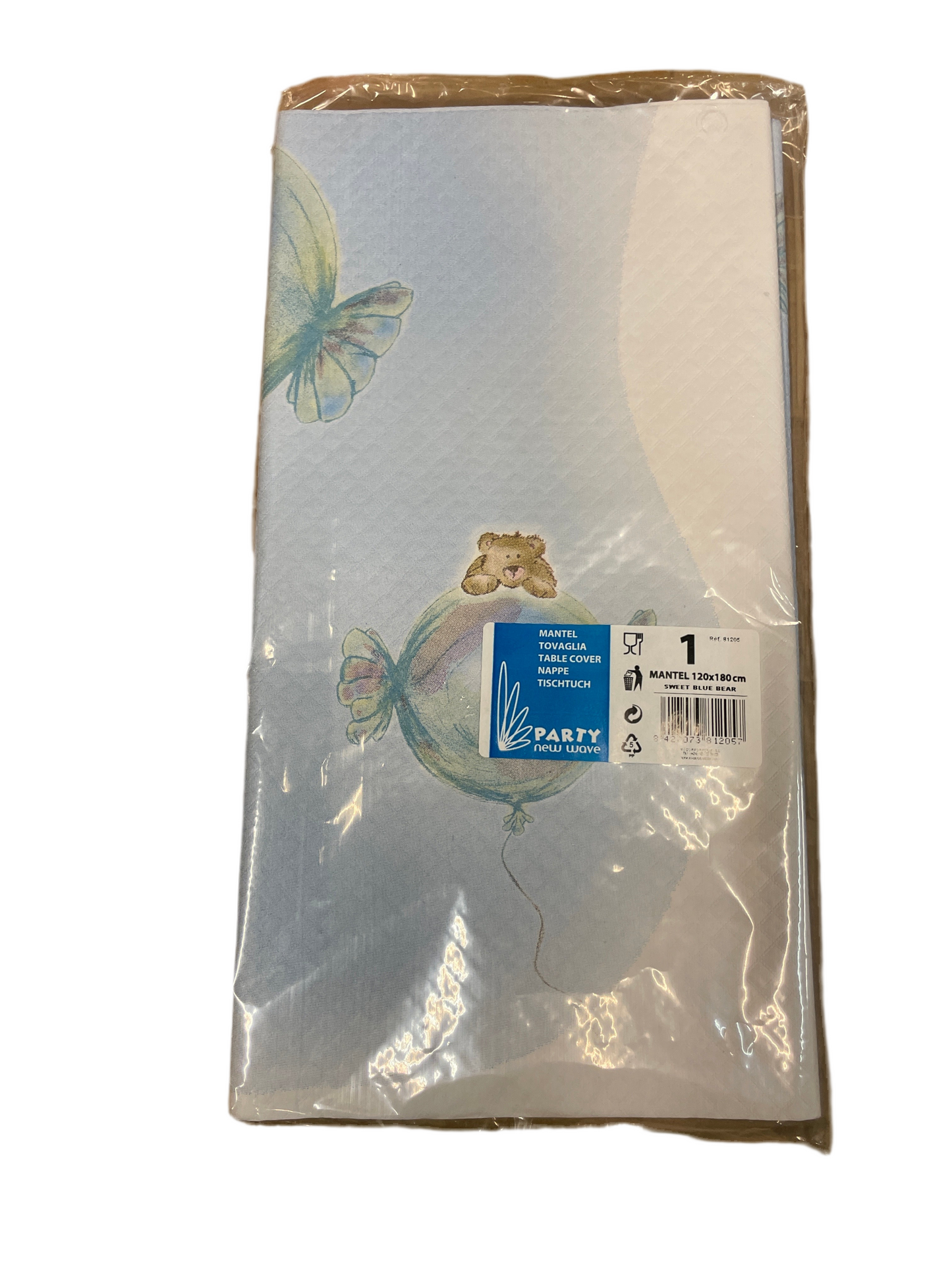 (4kr) Engangsdug blå bjørn