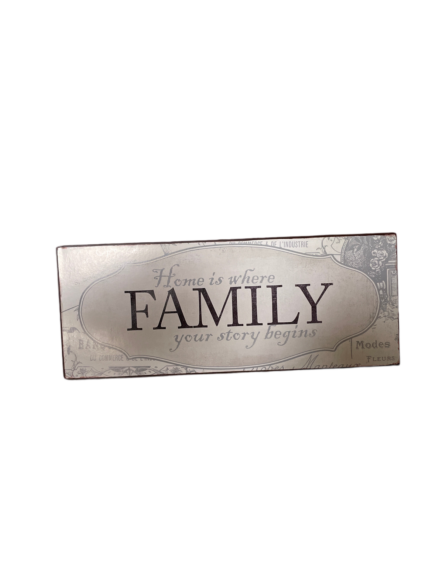(4kr) (FØR 8kr) Metalskilt "FAMILY" 15x39