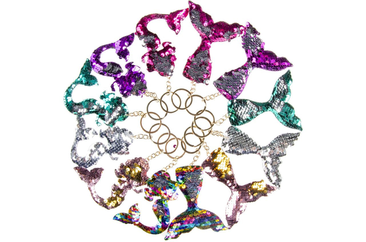 (4,8kr) Sequins nøglering havfrue