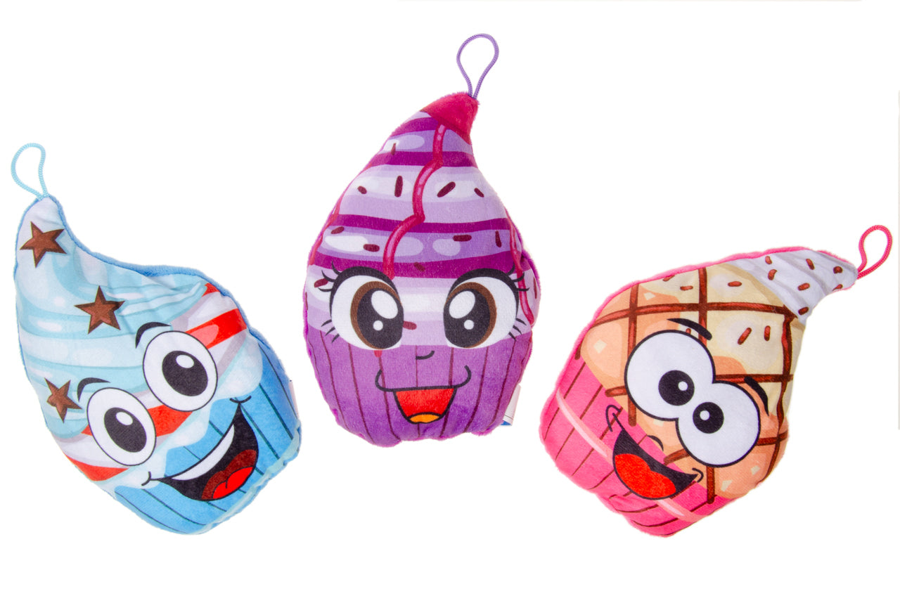 (5kr) Plys som cupcake m/øjne 18CM
