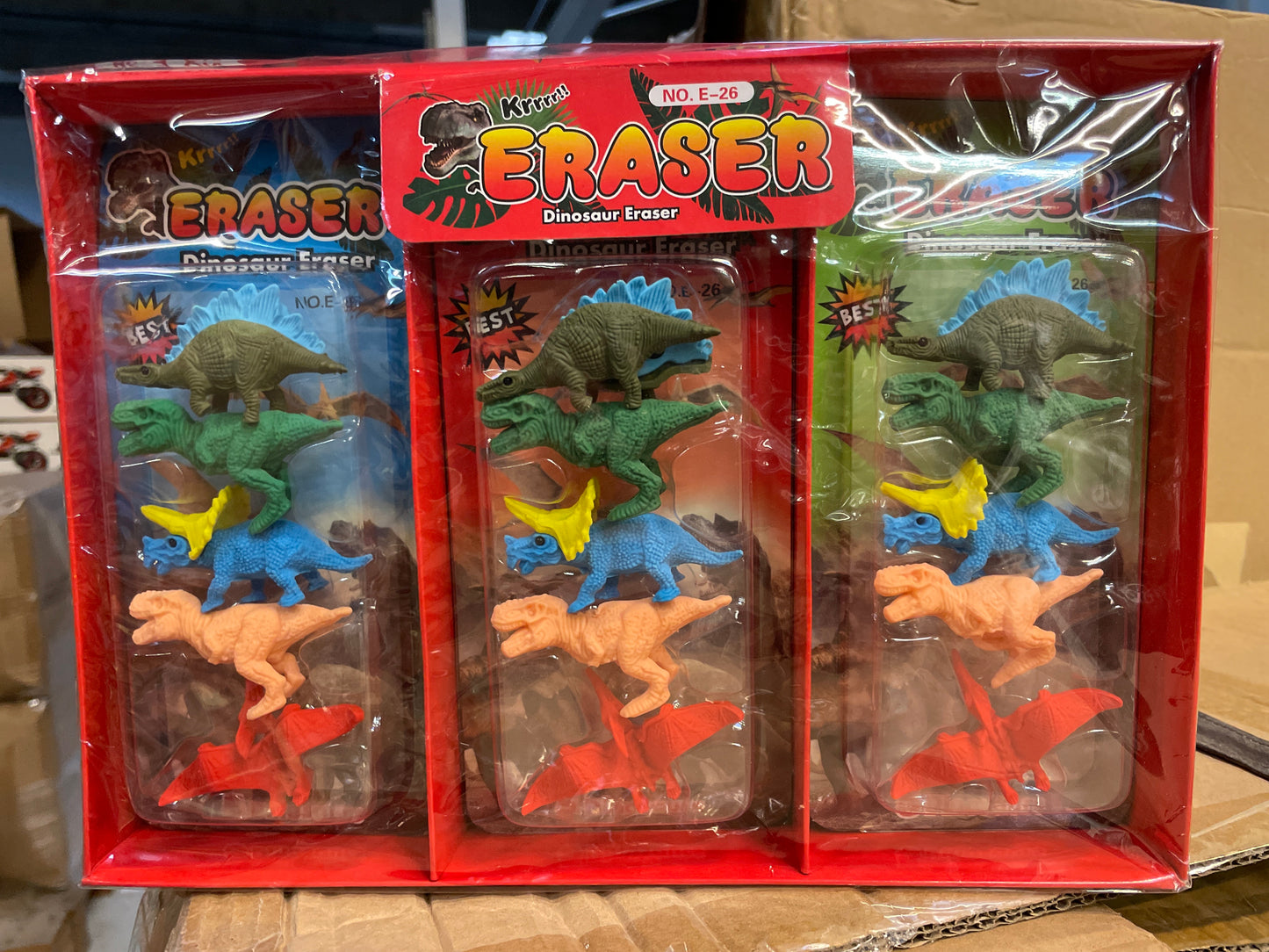 (6kr) 5-pak dino viskelæder