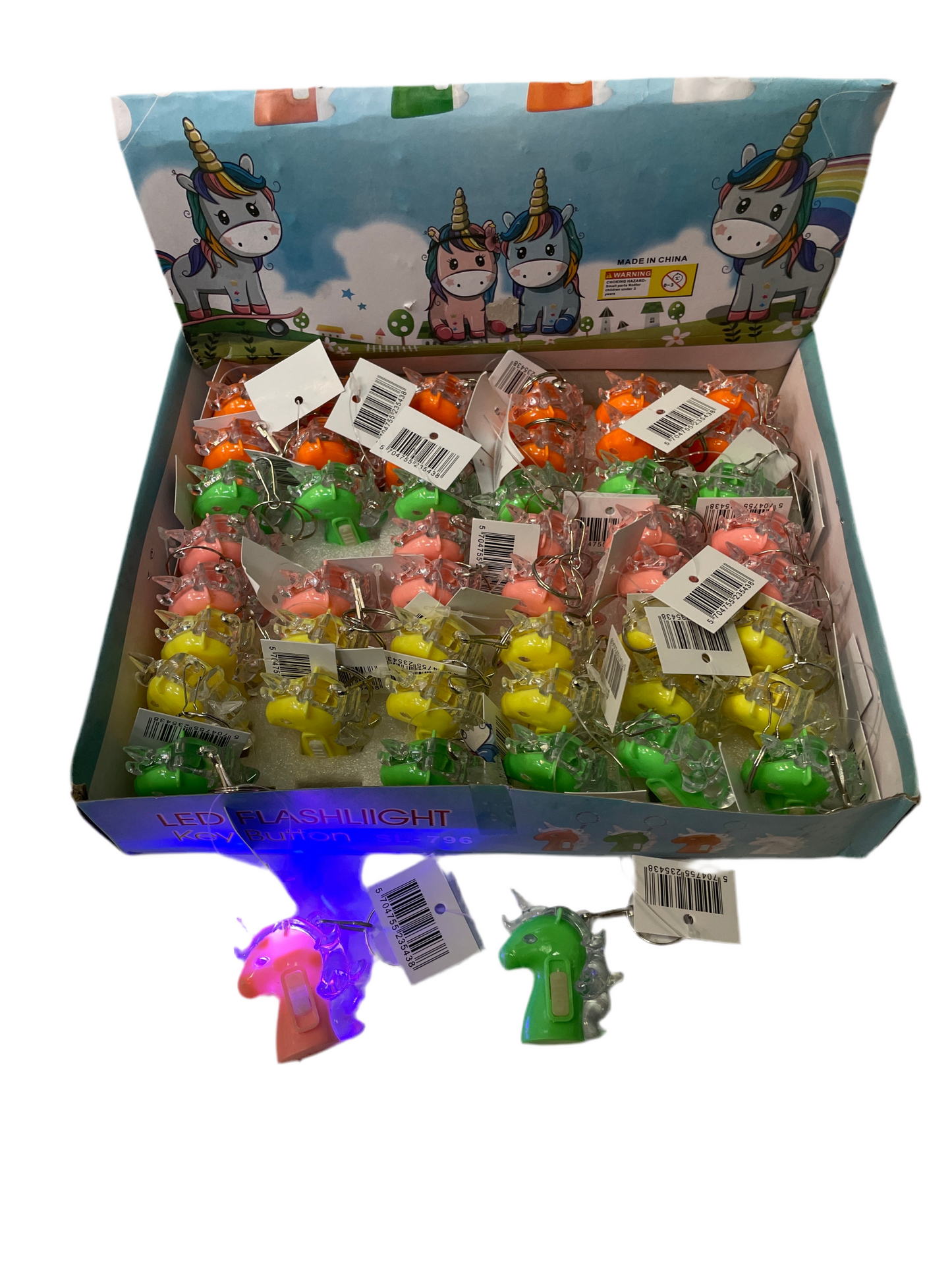 (2,8kr) Nøglering UNICORN m/lys