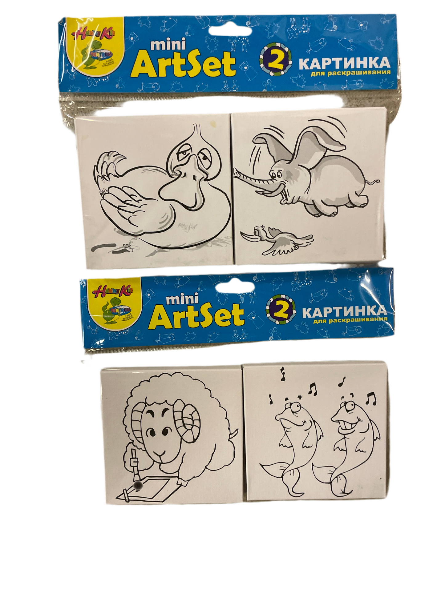 (4kr) 2-pak lærred 10x10cm