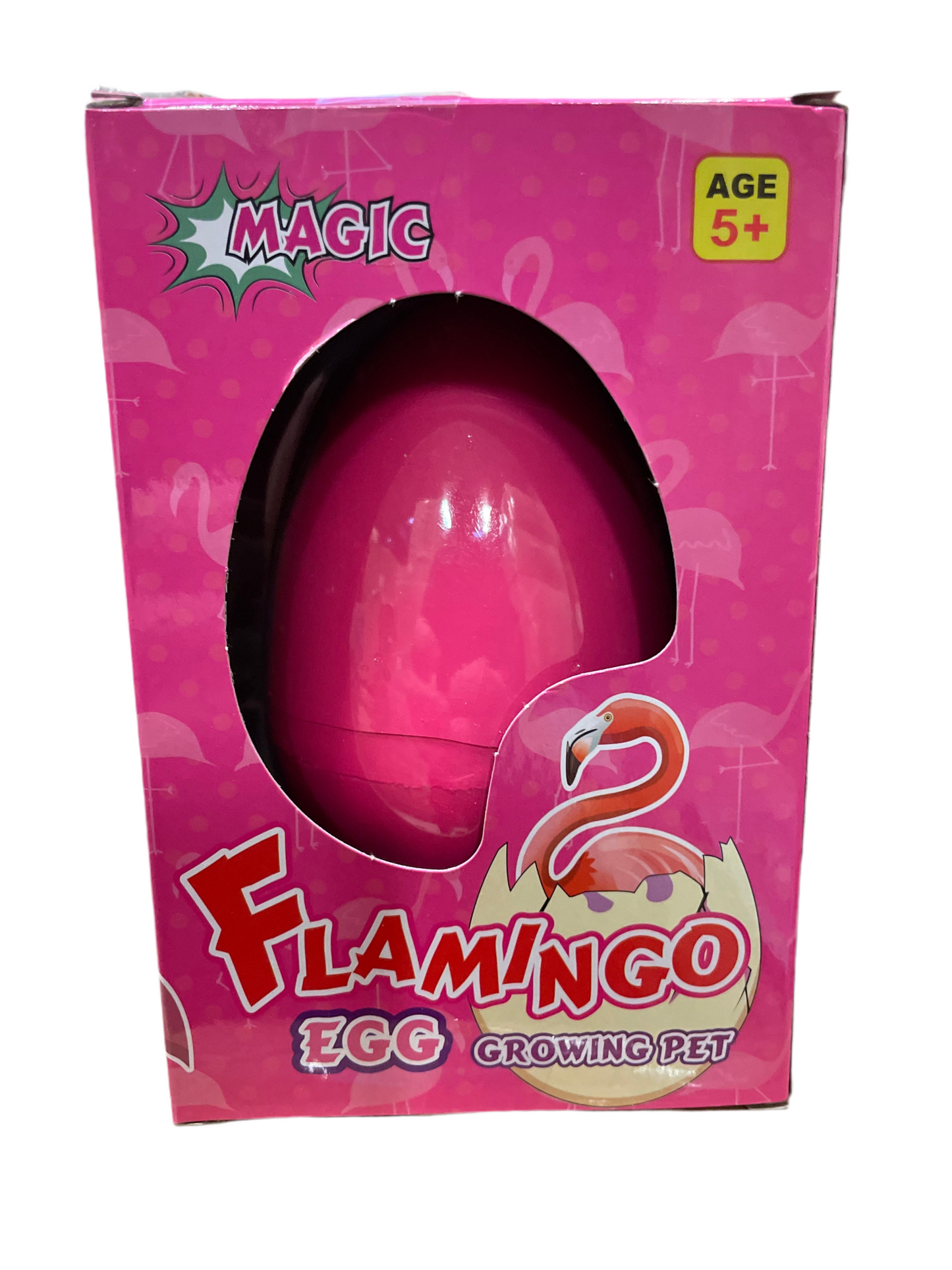 (16kr) STORT growing egg flamingo