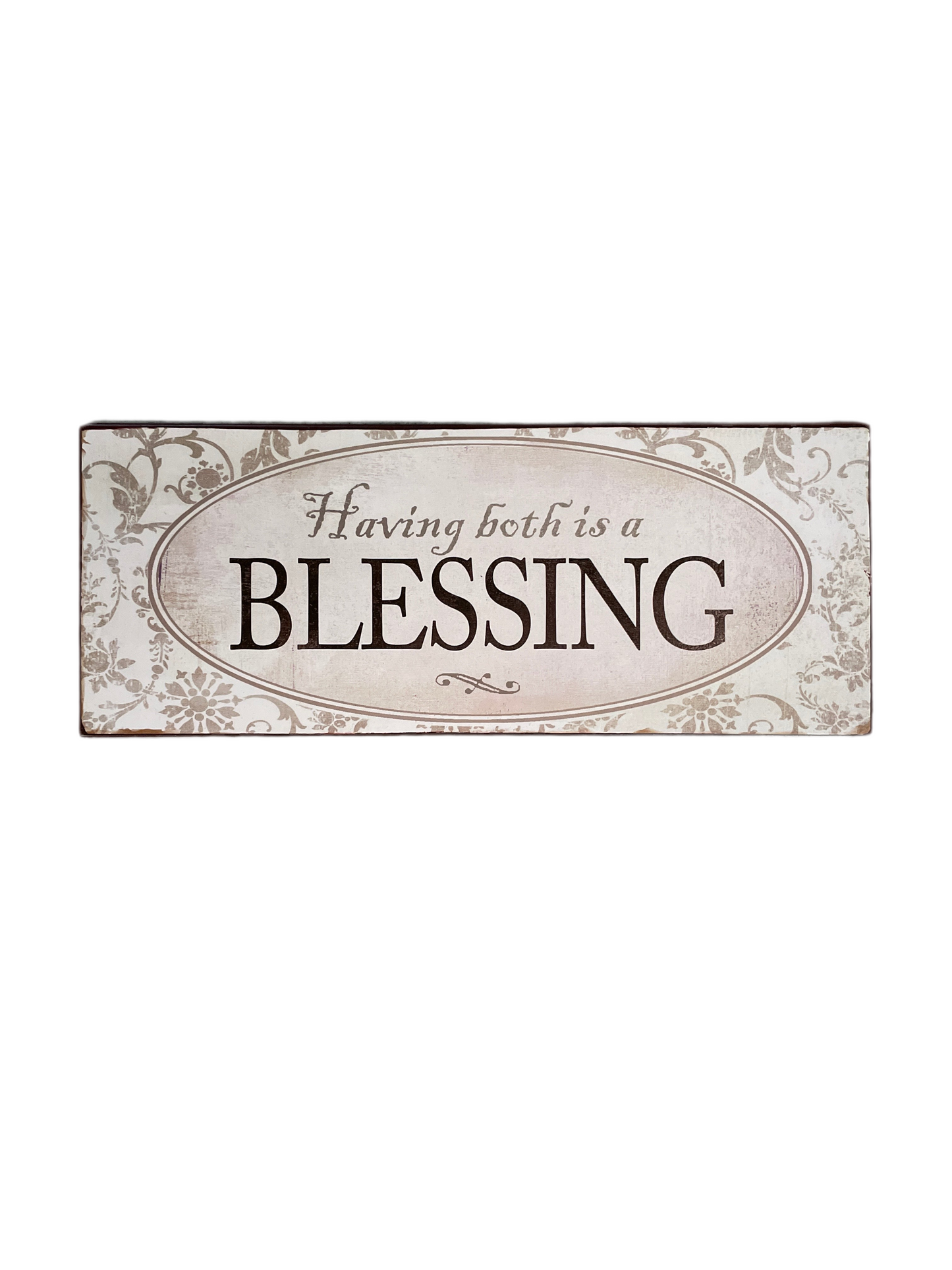 (4kr) (FØR 8kr) Metalskilt "BLESSING" 15x39