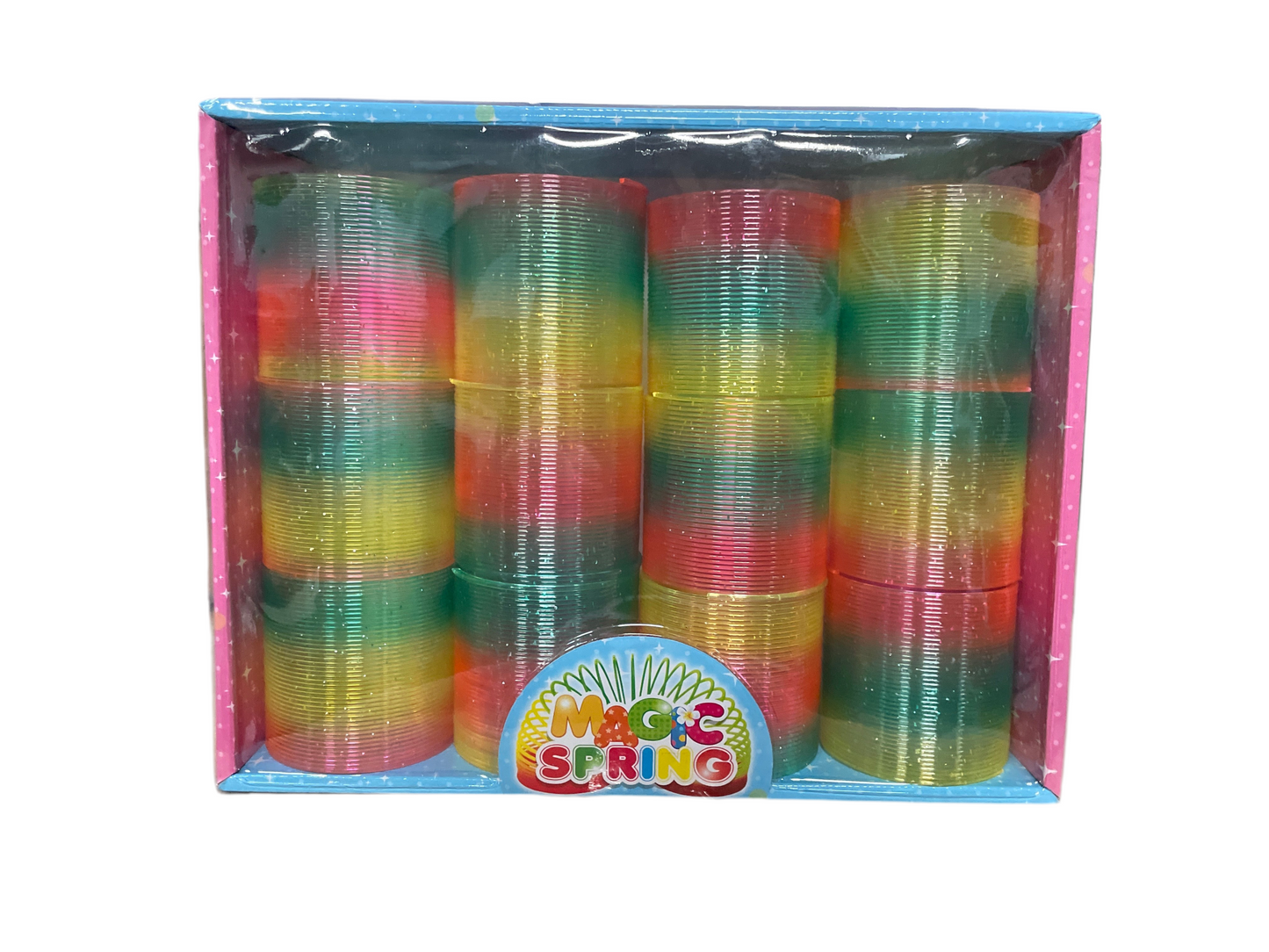 (6kr) Rainbow glitter spring Ø6,5