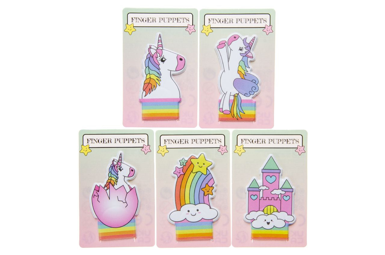 (2kr) Fingerpuppets i display UNICORN