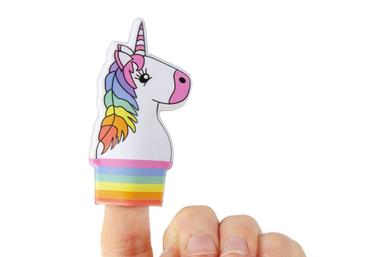 (2kr) Fingerpuppets i display UNICORN