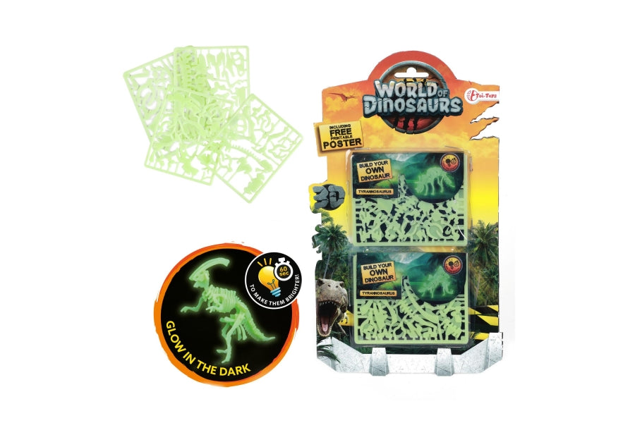 (6kr) FØR 10kr Glow in the dark DINO puslespil