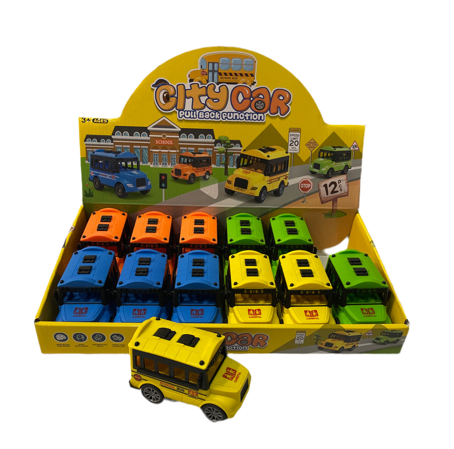 (8kr) Skolebus m/pull back