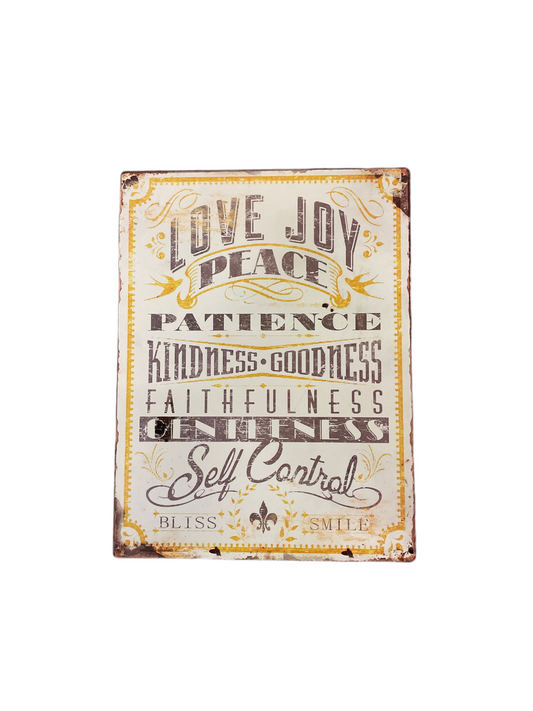 (8kr) Retro metalskilt "Love Joy" 35x26,5