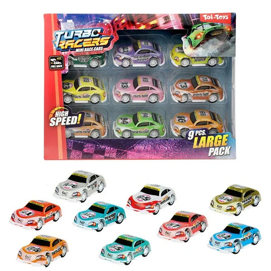 (18kr) 9-pak biler m/pullback