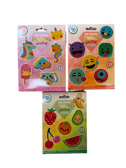 (14,4kr) 12-pak Diamond Painting stickers 3ass