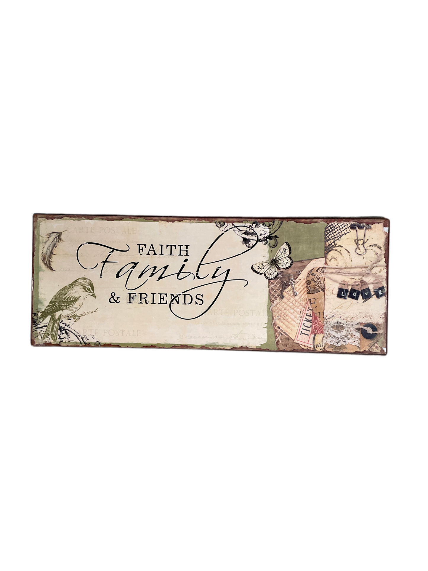 (4kr) (FØR 8kr) Metalskilt "FRIENDS" 15x39