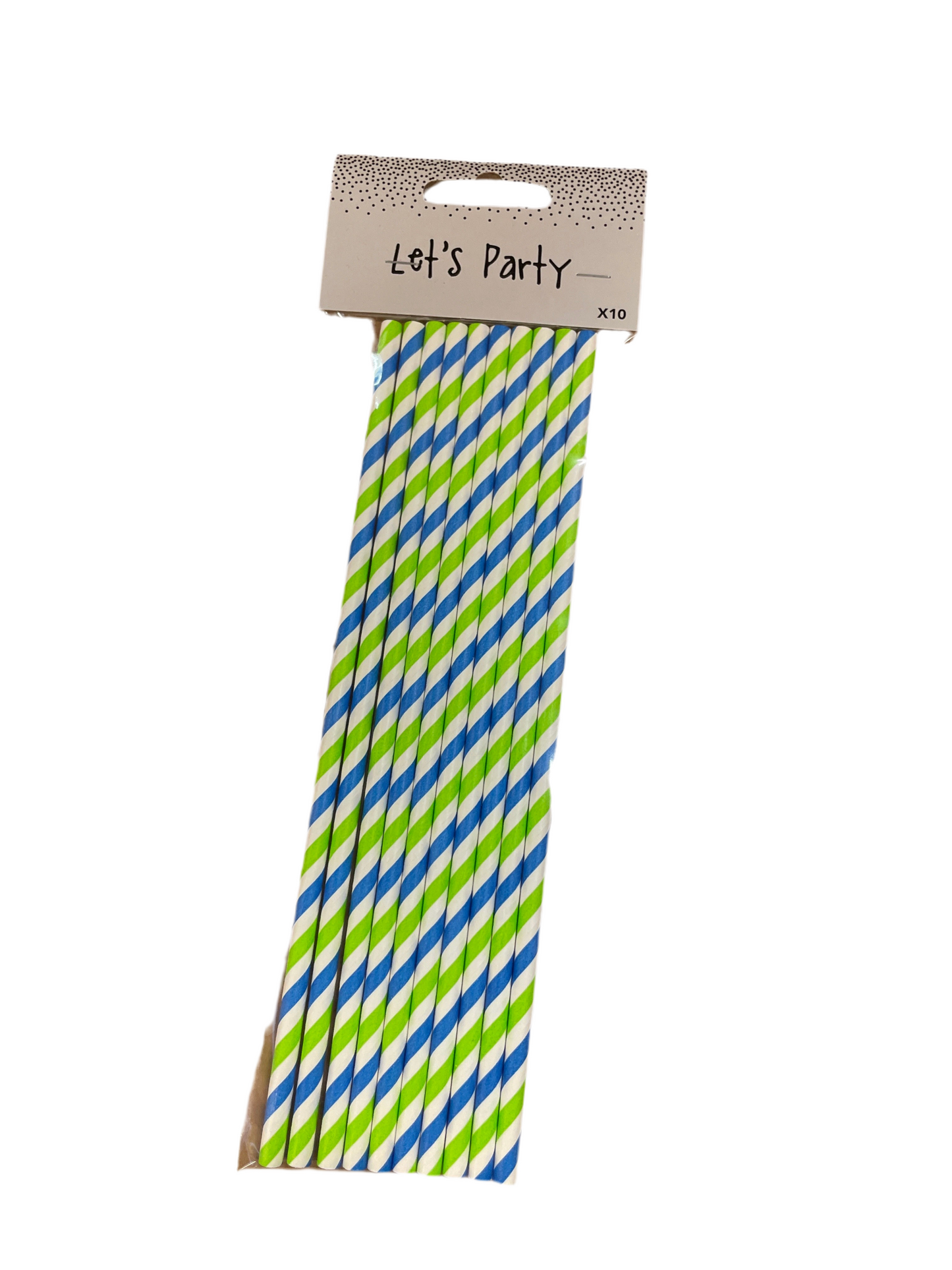 (2kr) 10-pak sugerør grøn/blå