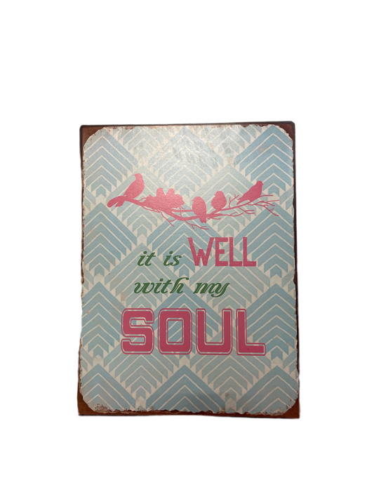(8kr) Retro metalskilt "SOUL" 35x26,5