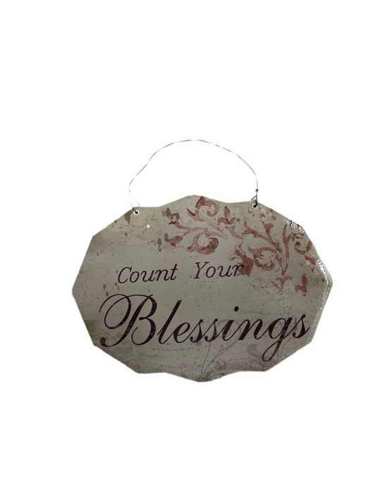 (4kr) (FØR 10kr) Metalskilt "blessings" 26x19