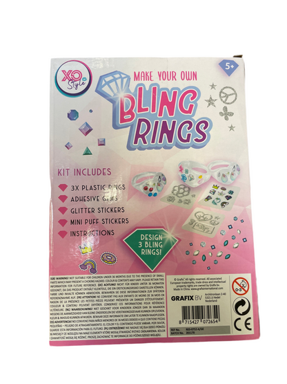 (14,4kr) Bling ring sæt - lav selv ringe
