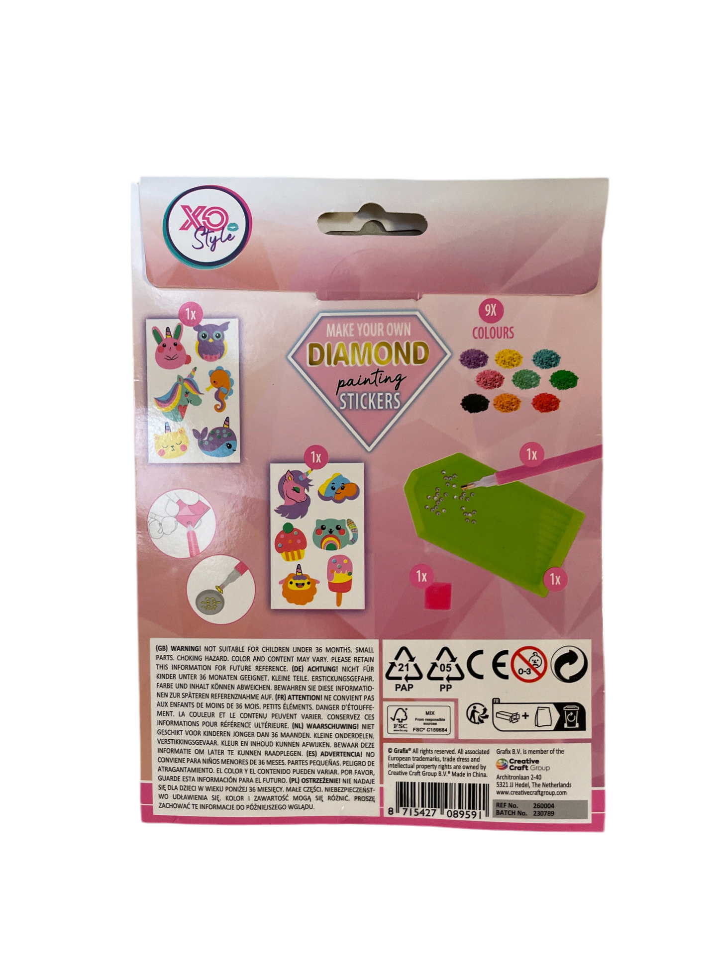 (14,4kr) 12-pak Diamond Painting stickers 3ass