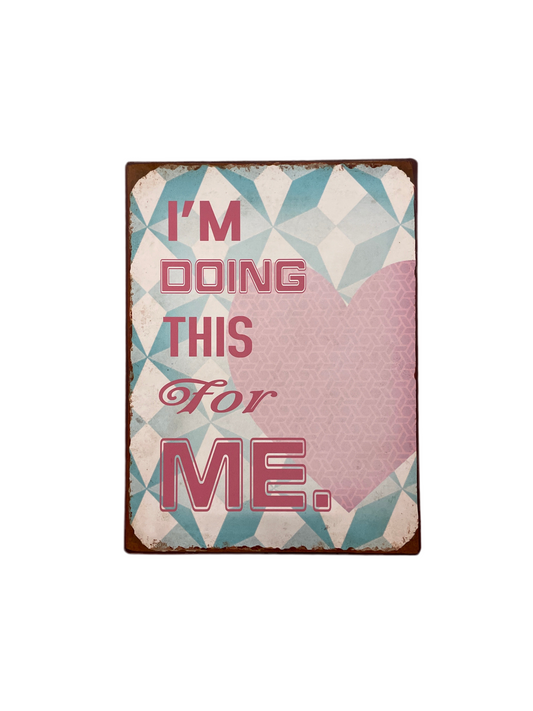 (8kr) Retro metalskilt "FOR ME" 35x26,5