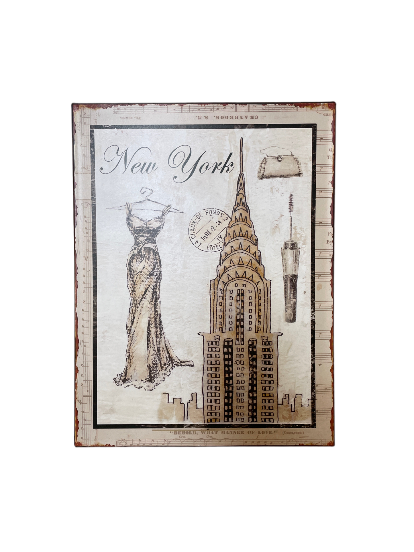 (5kr) (FØR 10kr) Metalskilt "NEW YORK" 35x26
