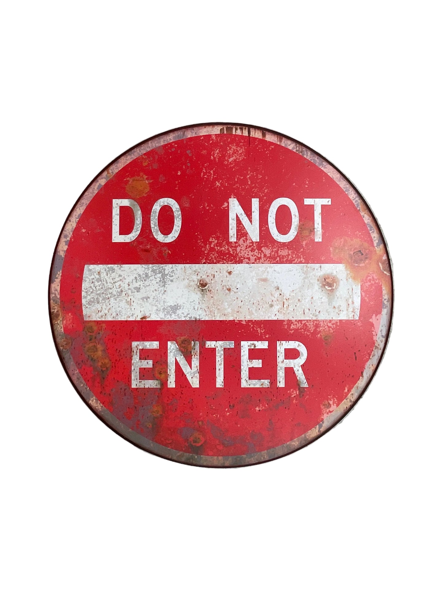 (32kr) DO NOT ENTER metalskilt Ø52cm