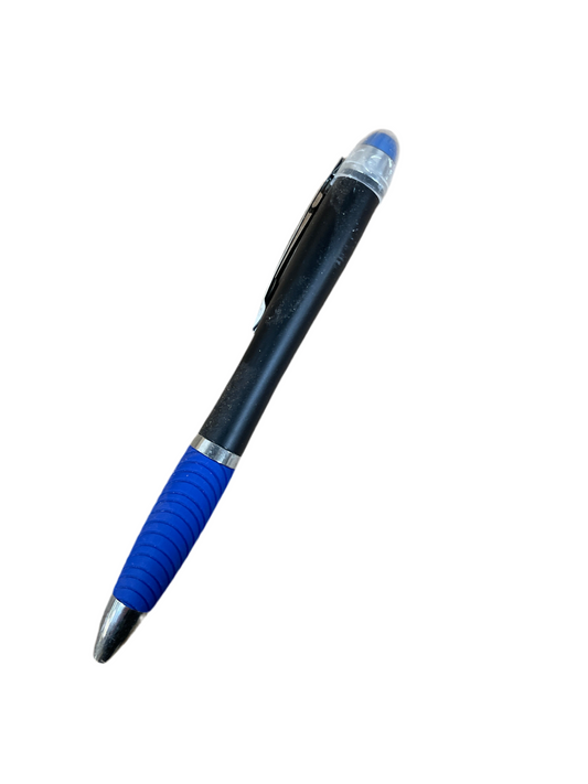 (1,2kr) Kuglepen m/stylus BLÅ/SORT