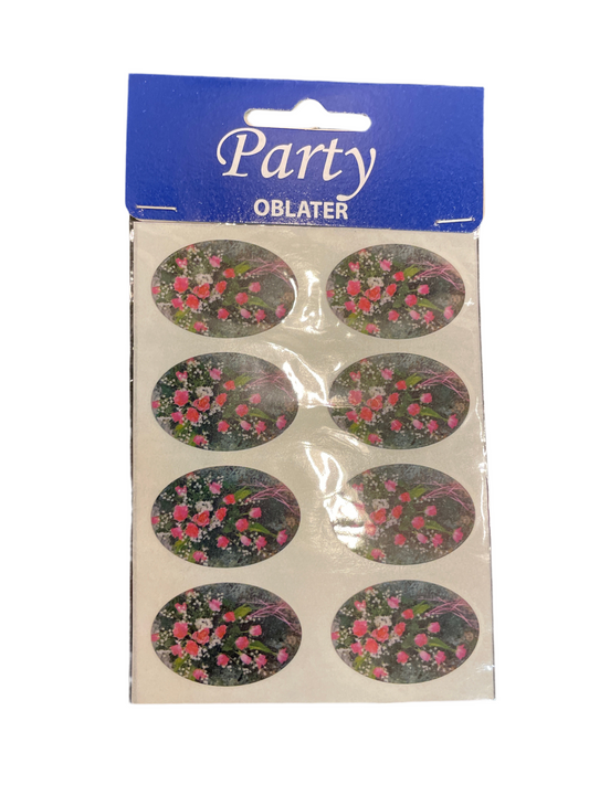 (2kr) Oblater m/blomster 16 stk