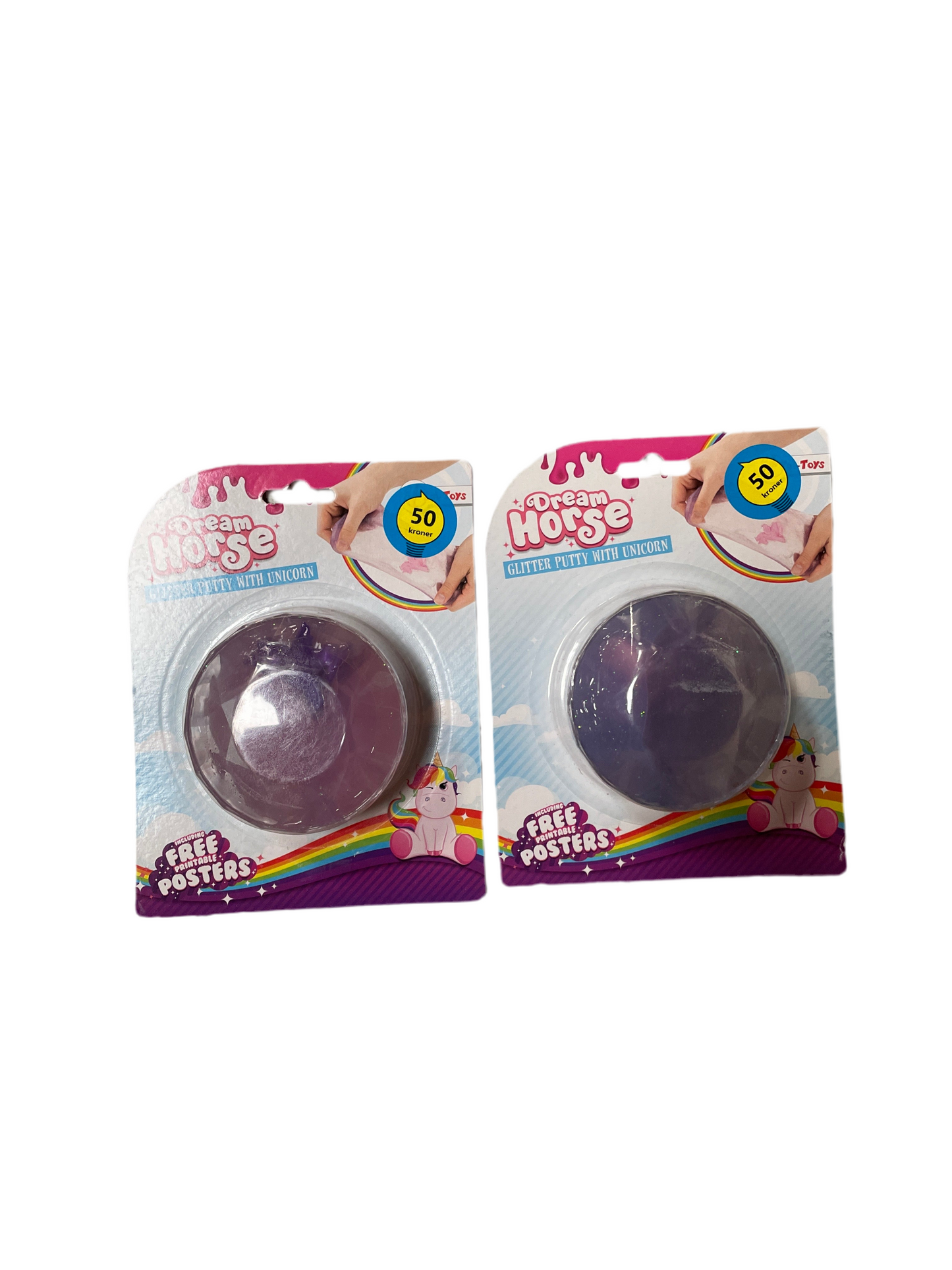 (8kr) (FØR 12kr) Unicorn glimmer-slim inkl figur