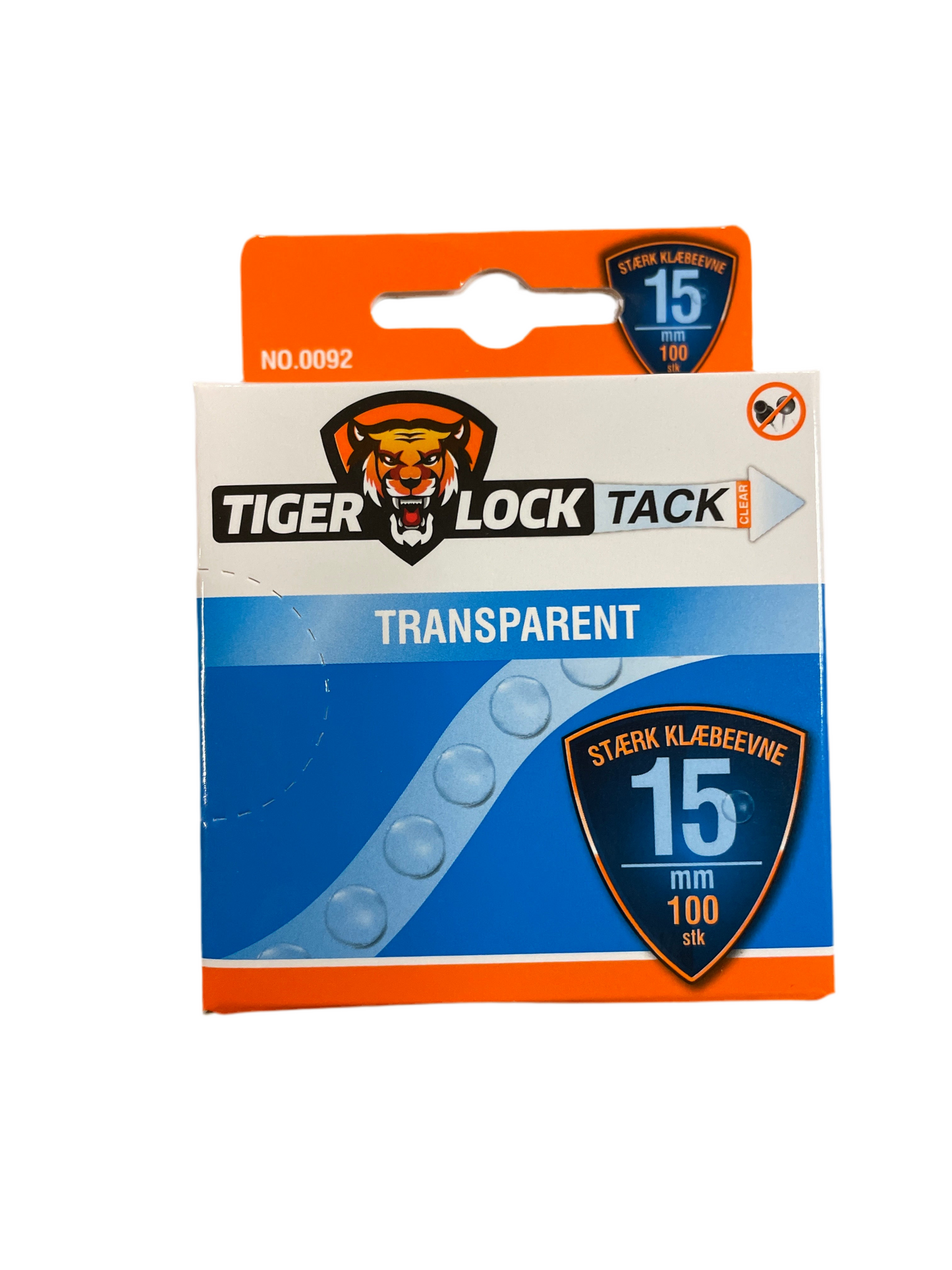 (4kr) Tiger Lock klæbepuder Ø15mm - pakke med 100